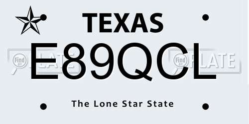 E89QCL Texas License Plate
