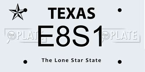 E8S1 Texas License Plate