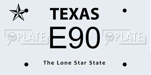 E90 Texas License Plate