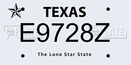 E9728Z Texas License Plate