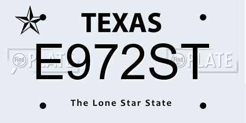 E972ST Texas License Plate