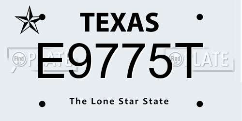 E9775T Texas License Plate