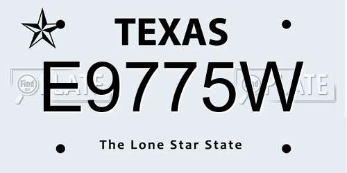 E9775W Texas License Plate