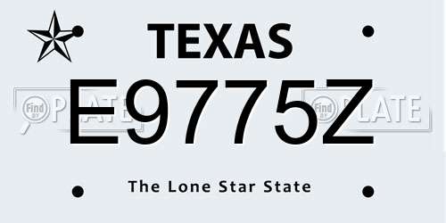 E9775Z Texas License Plate
