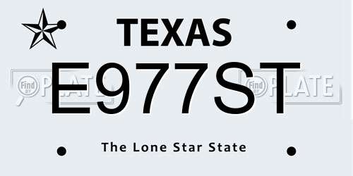 E977ST Texas License Plate