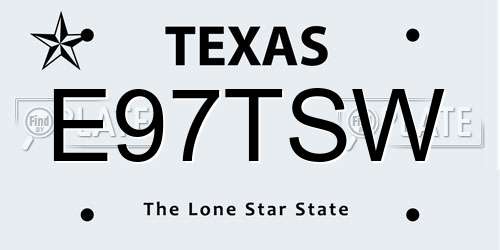 E97TSW Texas License Plate