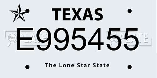 E995455 Texas License Plate