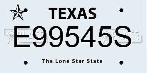 E99545S Texas License Plate