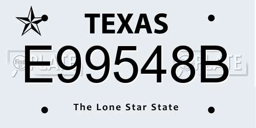 E99548B Texas License Plate