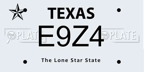 E9Z4 Texas License Plate