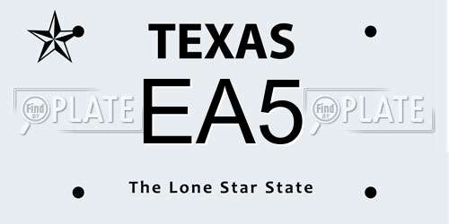 EA5 Texas License Plate