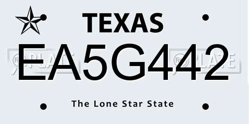 EA5G442 Texas License Plate