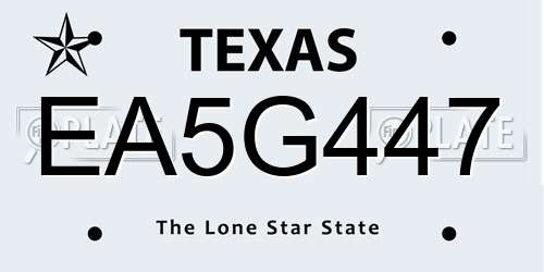 EA5G447 Texas License Plate