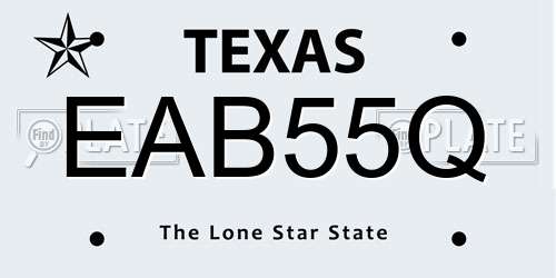 EAB55Q Texas License Plate