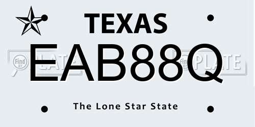 EAB88Q Texas License Plate