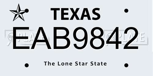 EAB9842 Texas License Plate