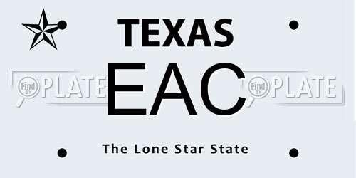 EAC Texas License Plate