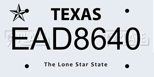 EAD8640 Texas License Plate