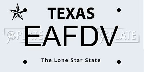 EAFDV Texas License Plate