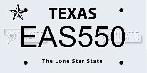 EAS550 Texas License Plate