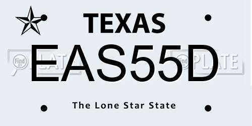 EAS55D Texas License Plate