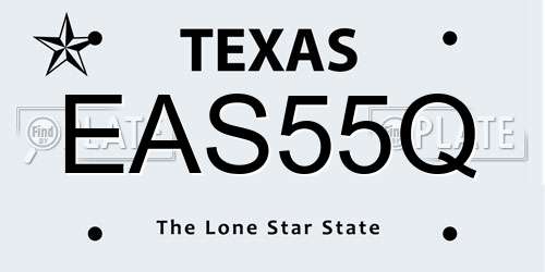 EAS55Q Texas License Plate