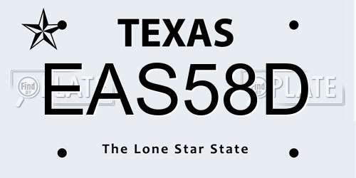 EAS58D Texas License Plate