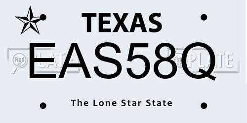EAS58Q Texas License Plate
