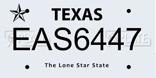 EAS6447 Texas License Plate