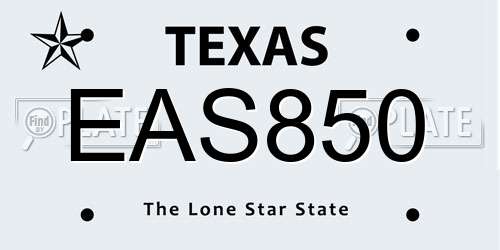 EAS850 Texas License Plate