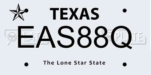EAS88Q Texas License Plate