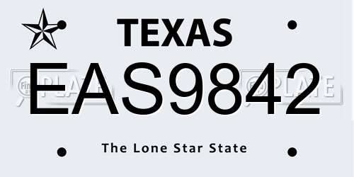EAS9842 Texas License Plate