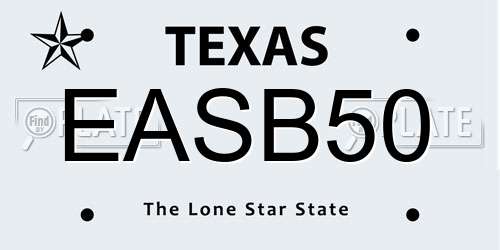 EASB50 Texas License Plate