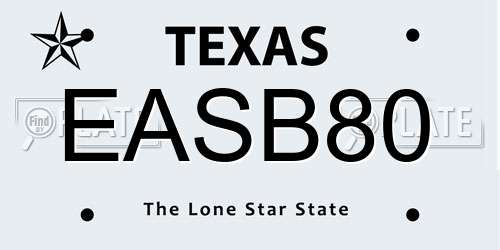 EASB80 Texas License Plate