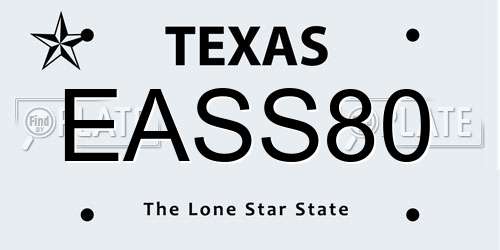 EASS80 Texas License Plate