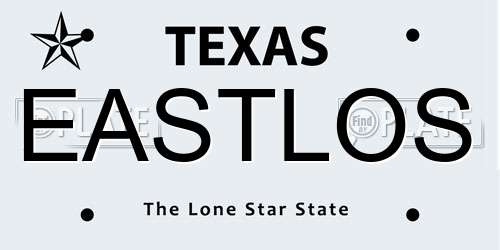 EASTLOS Texas License Plate