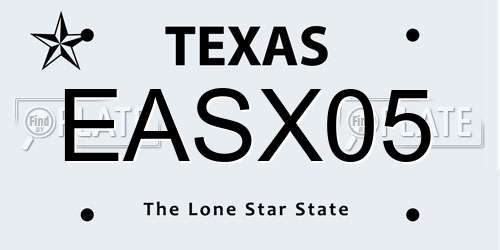 EASX05 Texas License Plate
