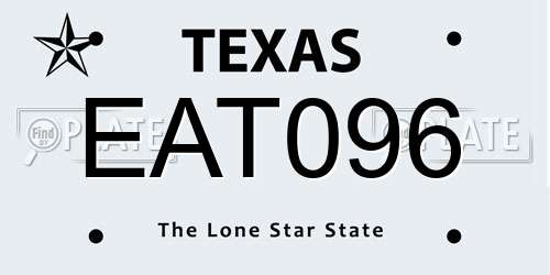 EAT096 Texas License Plate