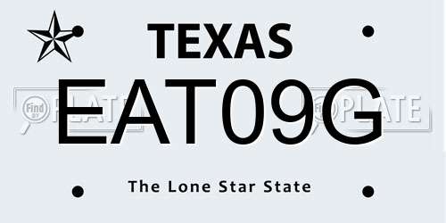 EAT09G Texas License Plate