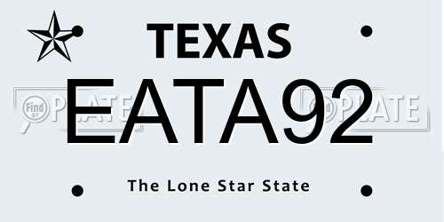 EATA92 Texas License Plate