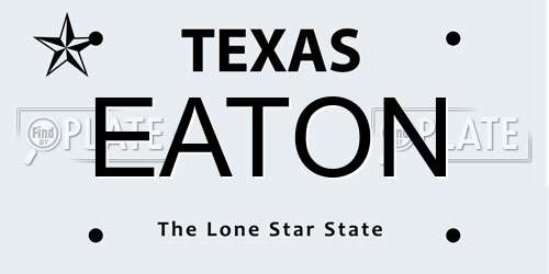 EATON Texas License Plate