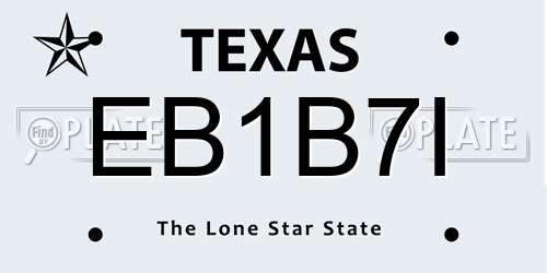 EB1B7I Texas License Plate