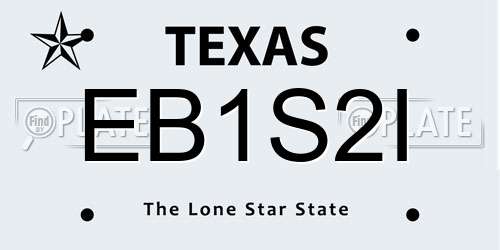 EB1S2I Texas License Plate