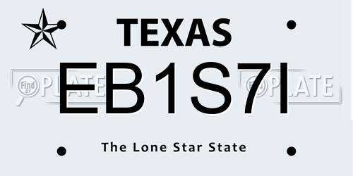 EB1S7I Texas License Plate
