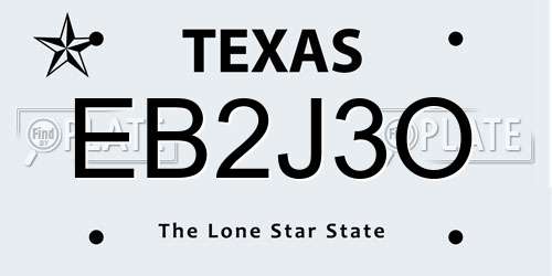 EB2J3O Texas License Plate
