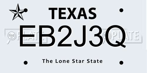 EB2J3Q Texas License Plate