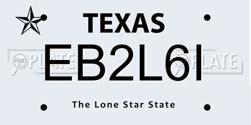EB2L6I Texas License Plate