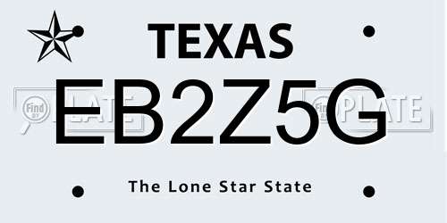 EB2Z5G Texas License Plate
