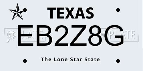 EB2Z8G Texas License Plate
