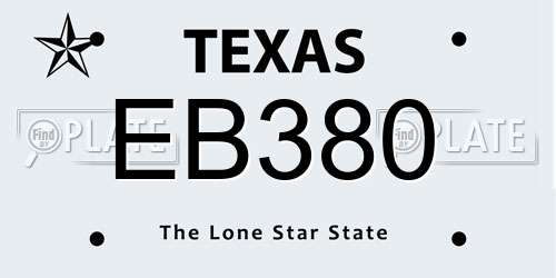 EB380 Texas License Plate